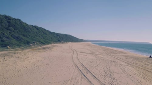 Aerial View Above Ocean Beach