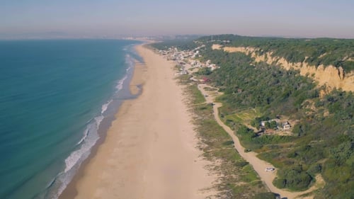 Aerial View Above Ocean Beach