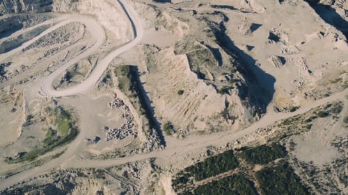 Aerial View of Open Pit Sand Quarries