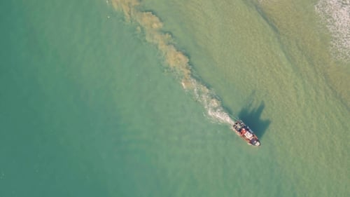 Fishing Ship Uses Trawl for Fishing