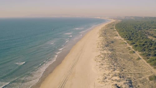 Aerial View Above Ocean Beach
