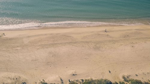 Aerial View Above Ocean Beach
