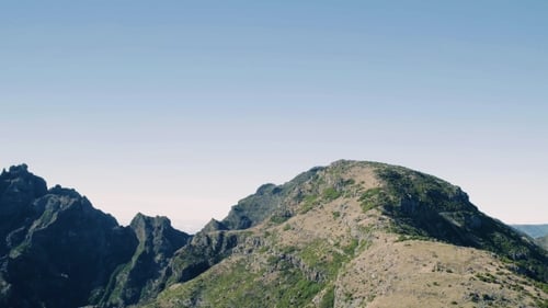 Aerial View of the Mountains with Blue Sky