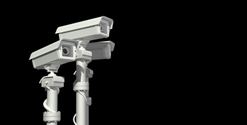 Animated 3D Security Camera Surveillance System