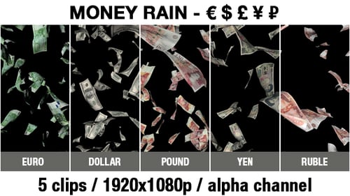 Money Rain: Realistic Falling Currency Overlays