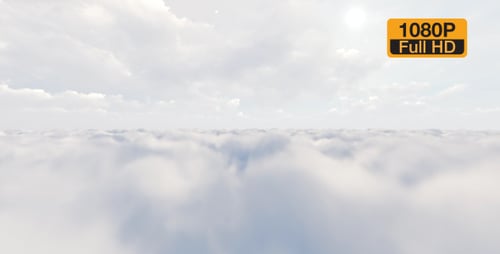 Smooth Flight Through White Clouds Ambient Background