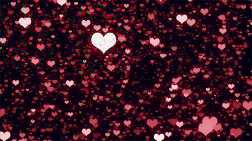 Romantic Floating Glowing Hearts Background Animation