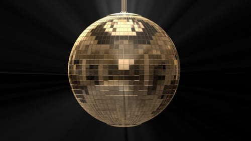 Golden Disco Ball Rotating Party Animation
