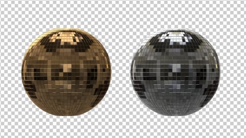 Seamless Loop of Gold and Silver Disco Balls