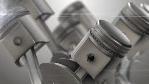 Seamless Loop V-Engine Pistons 3D Animation