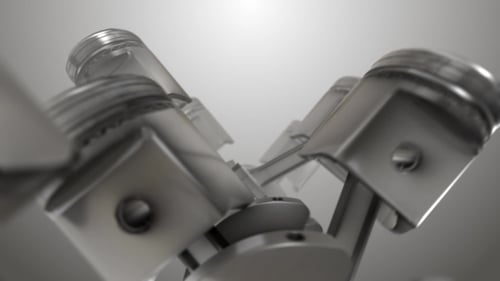 Realistic V8 Engine Pistons Working Cycle Animation