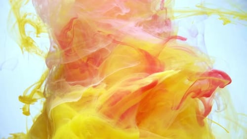 Colorful Orange Yellow Fire Smoke Powder Explosion