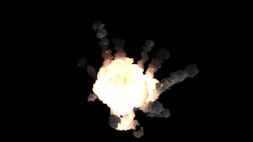 Vivid Realistic Fire Explosion with Billowing Smoke