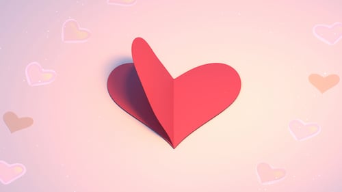 Romantic Paper Heart Image Reveal with Twinkles