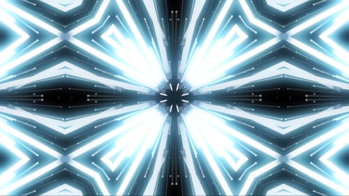 Abstract Futuristic Glowing Geometric Light Kaleidoscope Background Animation