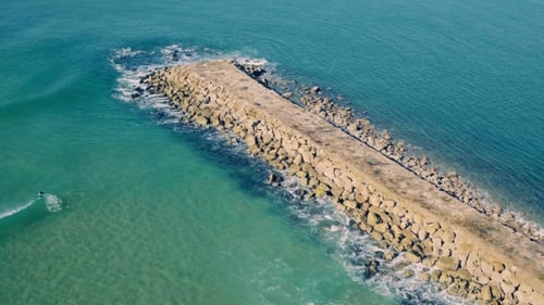 Aerial View Above Ocean Beach