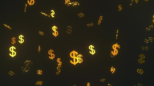 Falling Golden Dollar Signs Background Animation