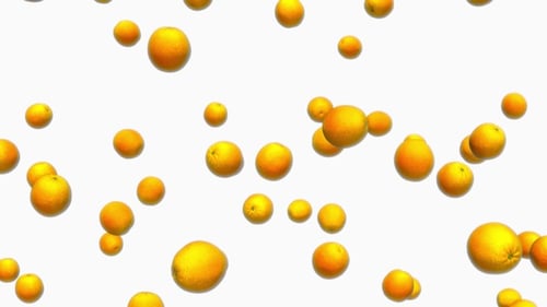 Realistic Oranges Floating and Rotating Seamless Loop Background