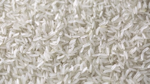 Rotating Dry Uncooked Rice
