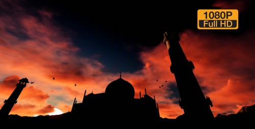 Time-lapse Sunset Sky et Taj Mahal
