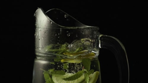 Refreshing Drink Preparation: Lime, Mint and Water