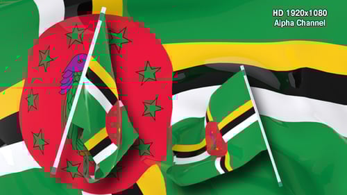 Realistic Waving Dominica Flag Animation