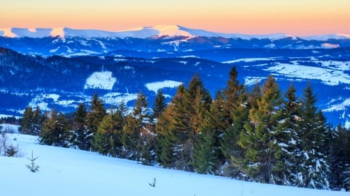 Winter Landscape. Sunrise