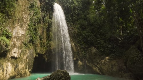 Beautiful Tropical Waterfall. Philippines Cebu Island
