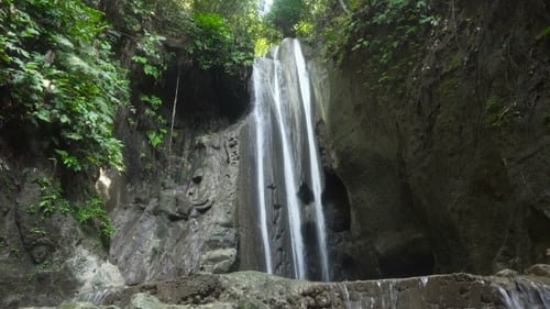 Beautiful Tropical Waterfall. Philippines Cebu Island.
