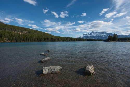 Two Jack Lake Clouds During Summer Day