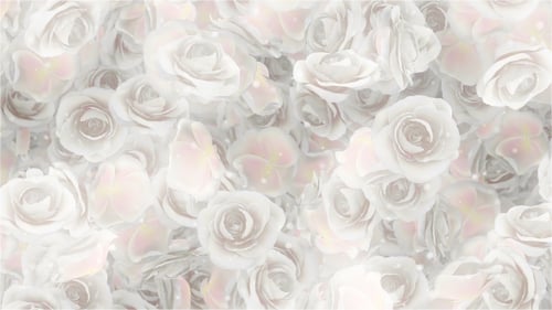 Elegant White Roses Floating Background Loop