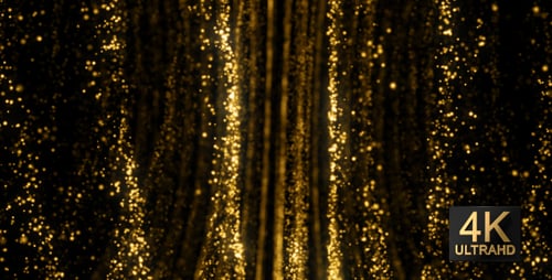 Elegant Golden Shimmering Particles Streaming Uplifted for Awards Celebrations