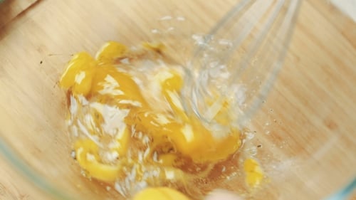Whisking Eggs in a Bowl