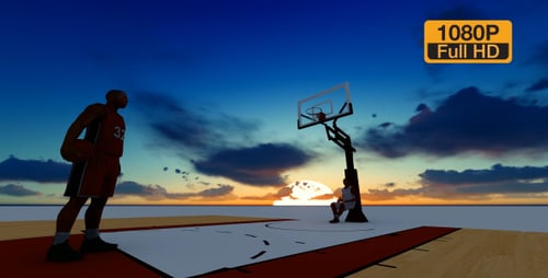 Basketball und Zeitraffer Sunset Sky