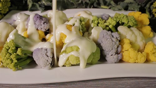 Béchamel sur brocoli et chou-fleur