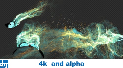 Graceful Butterfly Flying with Glowing Fluid Light Trails