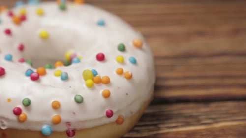 Donut Filled with Fruit on the Table