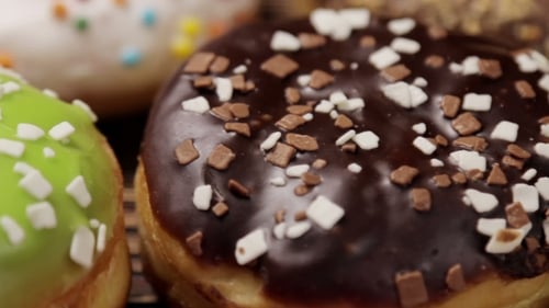 Delicious Assorted Donuts with Colorful Toppings
