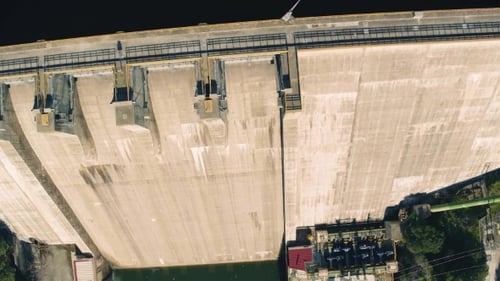 Aerial View of Dam Near Pomarao