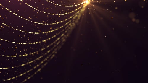 Abstract Golden Shimmering Particle Trails Background Animation