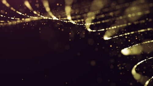 Elegant Golden Particles Swirling Abstract Background