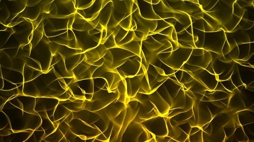 Abstract Yellow Glowing Wavy Lines Seamless Loop Background