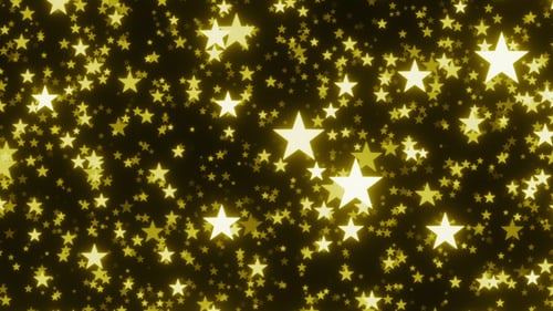 Golden Glowing Stars Glitter Particles Loop Background