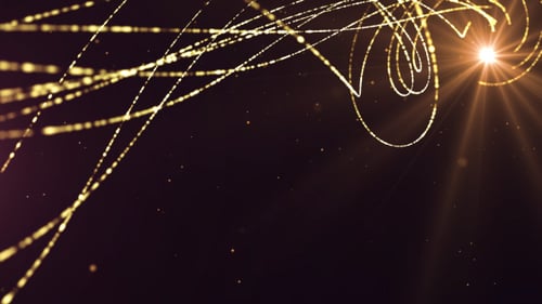 Elegant Golden Particle Light Trails Background Animation