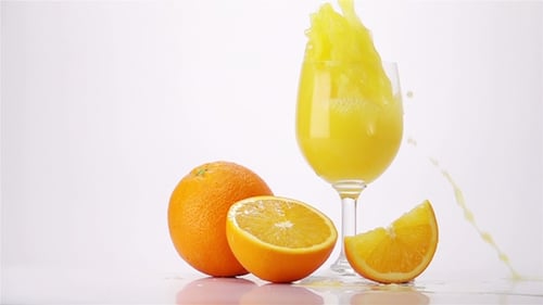 Bright Orange Juice Being Poured into a Glass