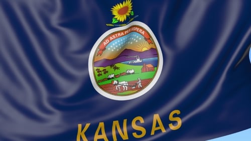 Realistic Waving Kansas State Flag Animation