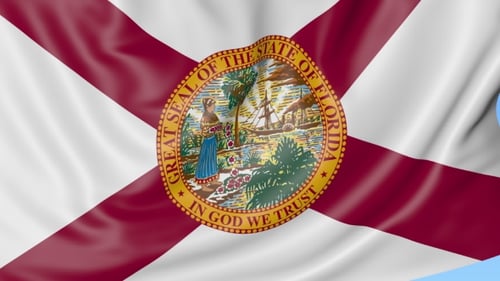 Realistic Waving Florida State Flag Animation