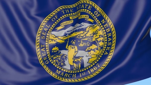 Nebraska State Flag Waving Realistic 3D Animation