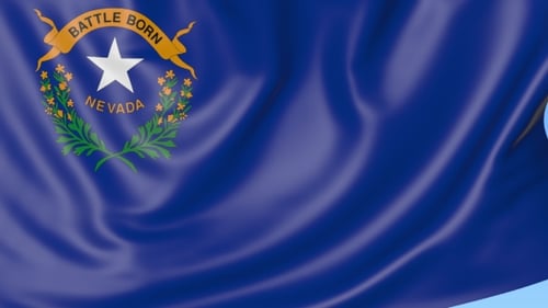 Realistic Waving Nevada State Flag Animation Loop