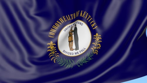 Realistic Waving Flag of Kentucky State Animation